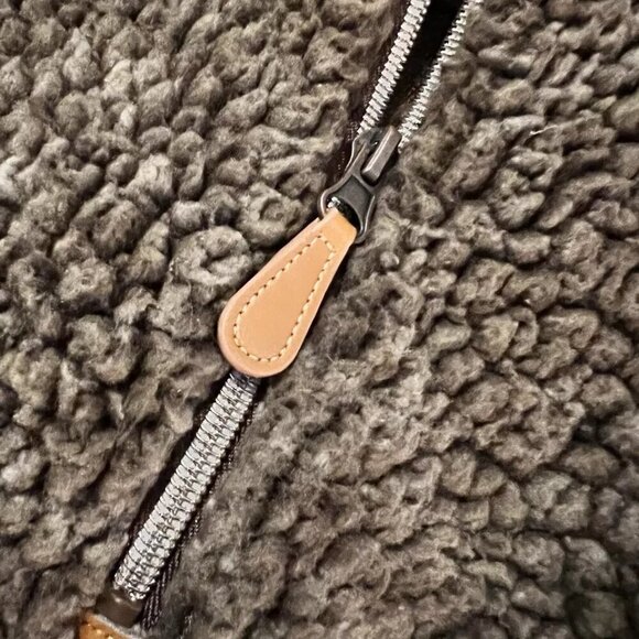 Katy Did. Sz Large. Deep Sculptured Pile Pullover. Pullover Brown. 1/4 Zip. GB - Picture 2 of 7